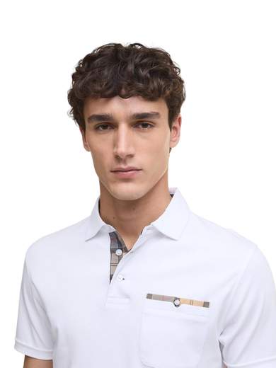 BARBOUR POLO CON TASCHINO PURO COTONE MAN. CORTA