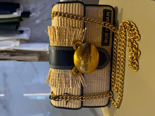 RUE MADAME PARIS TEDDY IT BAG STRAW FRINGERS