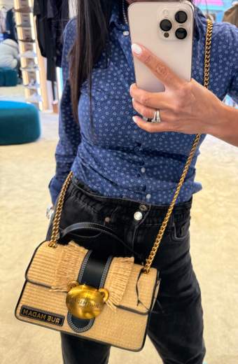 RUE MADAME PARIS TEDDY IT BAG STRAW FRINGERS