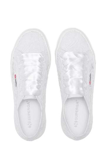 SUPERGA SNEAKERS PLATFORM FLOWERS MACRAME