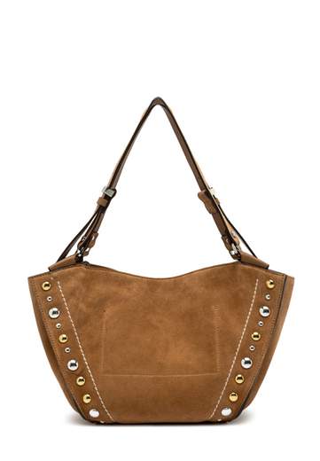 GIANNI CHIARINI BORSA IN CAMOSCIO CON BORCHIE BLOOM