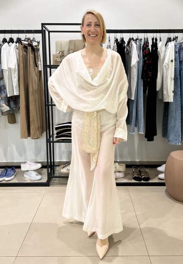 HAVEONE PANTALONE CON FUSCIACCA IN PAILLETTES