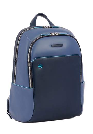 PIQUADRO ZAINO PICCOLO PC 14'' IN PELLE BLUE SQUARE