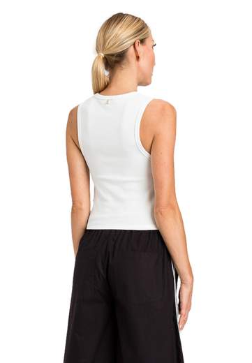 TWINSET ACTITUDE TOP A COSTINE CON RICAMO