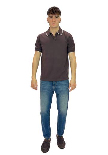 SAINT BARTH POLO IN COTONE CON CONTRASTI