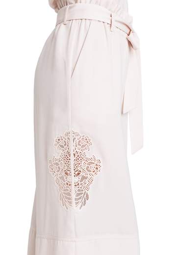 TWINSET ACTITUDE PANTALONI CROPPED CON RICAMO