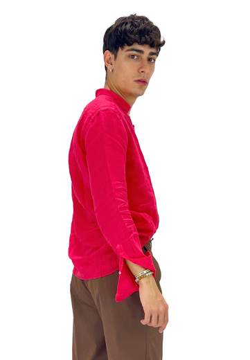BRANCACCIO POLOCAMICIA TINTA UNITA IN LINO