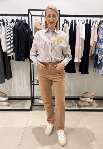 HAVEONE CAMICIA RIGATA CON APPLICAZIONE