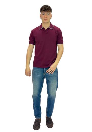 SAINT BARTH POLO IN COTONE CON CONTRASTI