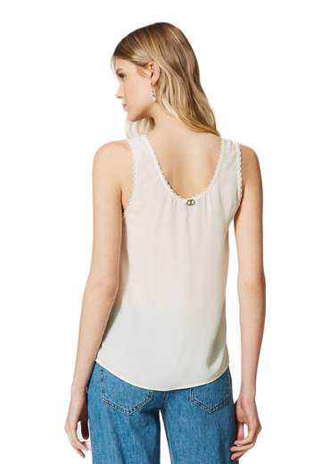 TWINSET TOP IN MISTO SETA