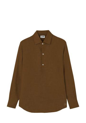 SAINT BARTH POLO MANICA LUNGA IN LINO