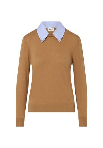 LIU JO MAGLIA CON COLLETTO POPELINE