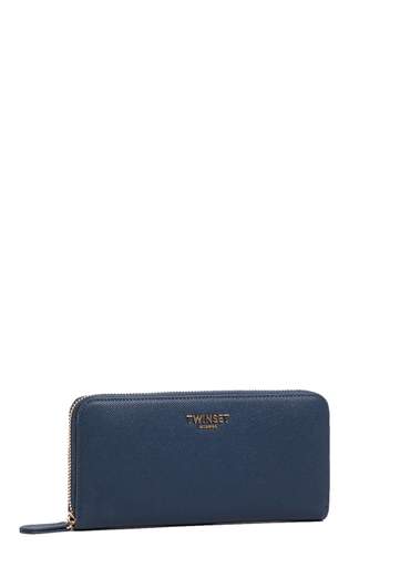 TWINSET PORTAFOGLI ZIP AROUND CON LOGO
