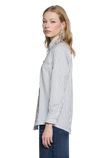 RELISH CAMICIA MANACORA CON BOTTONI GIOIELLO