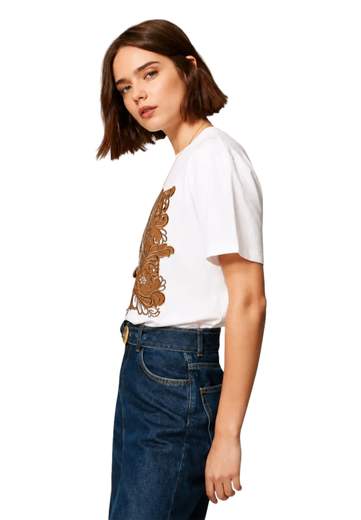 TWINSET T-SHIRT MANICA CORTA CON RICAMO