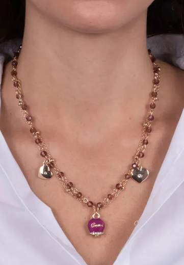AMO CAPRI COLLANA MULTIFILO CAMPANA VIOLA