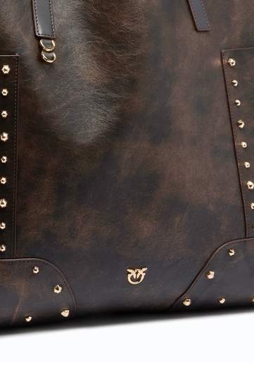PINKO TOTE BAG STUDS PATCH CLOUD