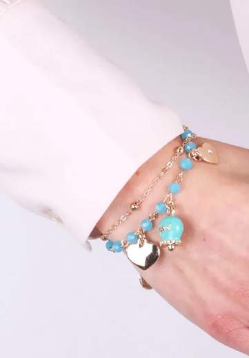 AMO CAPRI BRACCIALE 2 FILI CAMPANA TURCHESE
