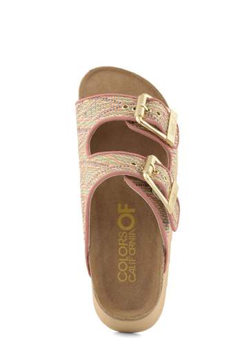 COLORS OF CALIFORNIA SANDALI PLATFORM IN RAFFIA