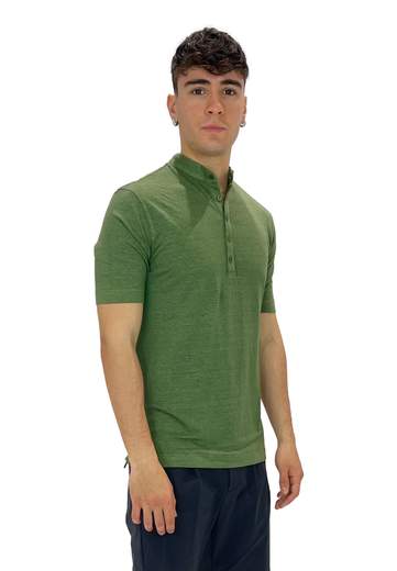 FILIPPO DE LAURENTIIS CAMICIA COREANA MANICA CORTA IN LINO
