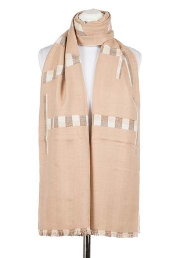 TWINSET SCIARPA DOUBLE FACE CHECK E LOGO