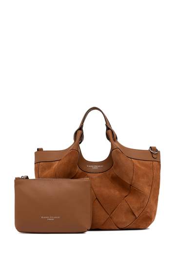 GIANNI CHIARINI BORSA INTRECCIATA IN CAMOSCIO DUA