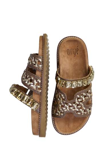 OVYE SANDALO CON STRASS E INTRECCIO
