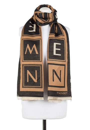 TWINSET STOLA JACQUARD LETTERING