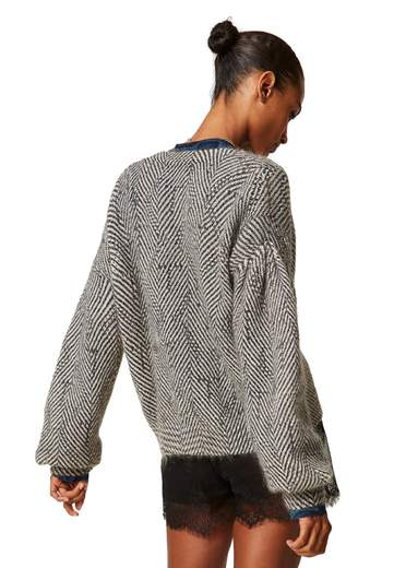 TWINSET CARDIGAN DOPPIO USO IN MOHAIR STAMPATO