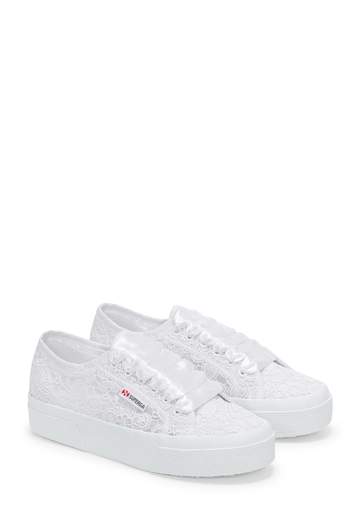 SUPERGA SNEAKERS PLATFORM FLOWERS MACRAME
