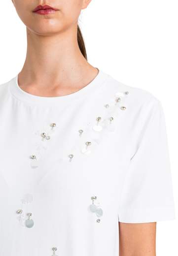 TWINSET ACTITUDE T-SHIRT CON APPLICAZIONI