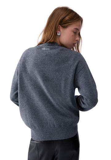 LIU JO MAGLIA JACQUARD TOPOLINO IN LANA