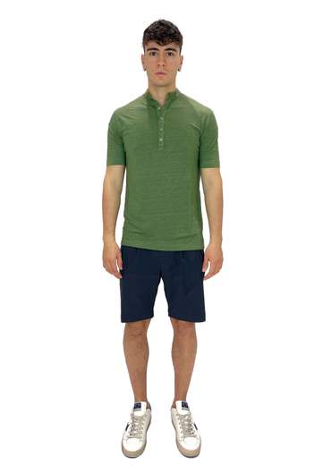 FILIPPO DE LAURENTIIS CAMICIA COREANA MANICA CORTA IN LINO