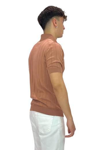 FILIPPO DE LAURENTIIS POLO A COSTE IN CREPE DI COTONE