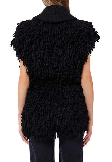 LIU JO GILET IN MAGLIA CON PELLICCIA