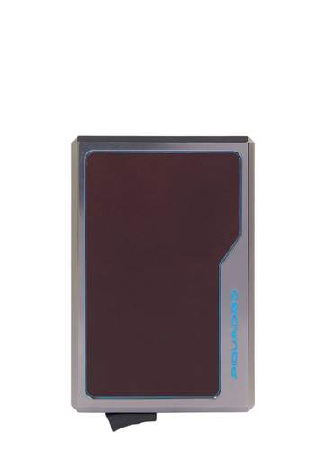 PIQUADRO PORTA CARTE MAGSAFE IN ALLUMINIO E PELLE