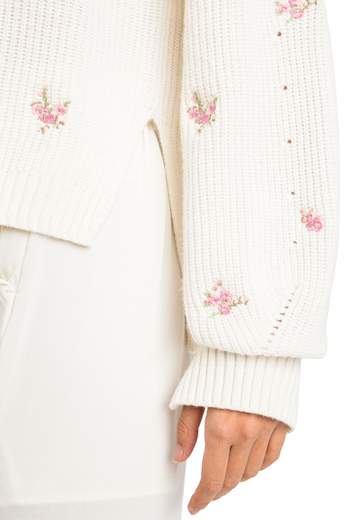 TWINSET PULL IN MAGLIA CON RICAMO FIORI