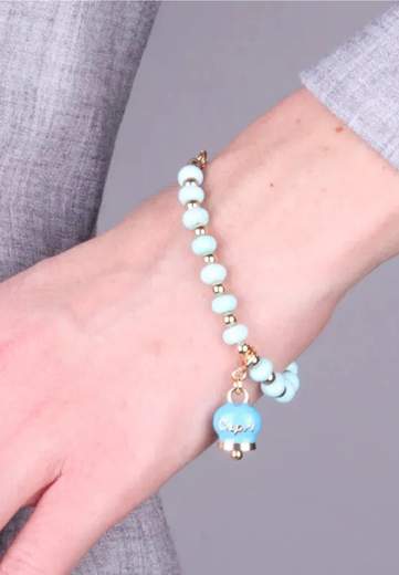 AMO CAPRI BRACCIALE SFERE CAMPANA TURCHESE