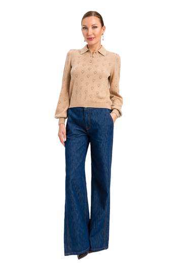 TWINSET POLO IN MAGLIA PUNZONATA CUORI