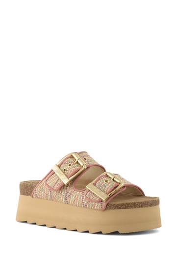COLORS OF CALIFORNIA SANDALI PLATFORM IN RAFFIA