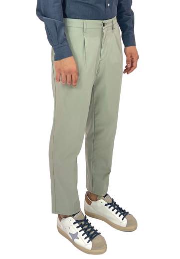 AIBURAI PANTALONI NARCISO CON UNA PENCE IN TECK COTTON