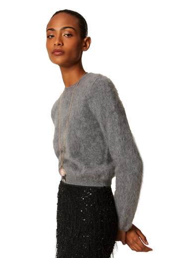 TWINSET MAGLIA GIROCOLLO GOFFRATA