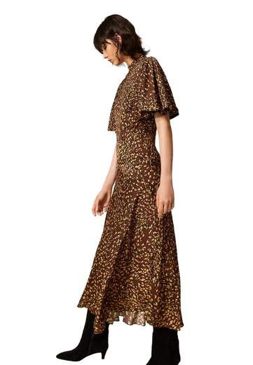 TWINSET ABITO LUNGO ANIMALIER