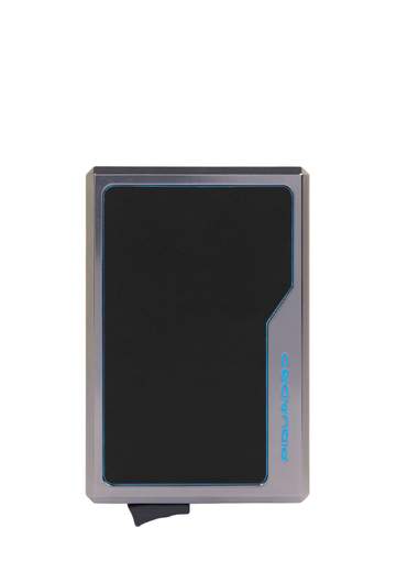 PIQUADRO PORTA CARTE MAGSAFE IN ALLUMINIO E PELLE