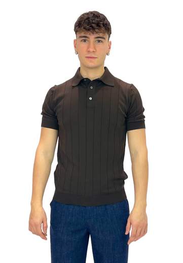 FILIPPO DE LAURENTIIS POLO A COSTE IN CREPE DI COTONE