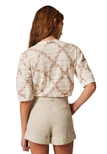 TWINSET CARDIGAN IN MAGLIA STAMPATO