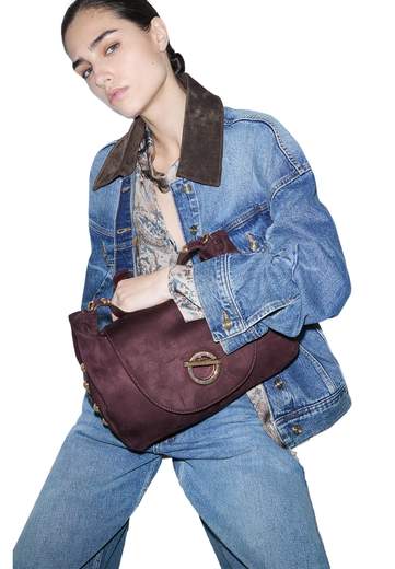 LIU JO BORSA SCAMOSCIATA CON BORCHIE
