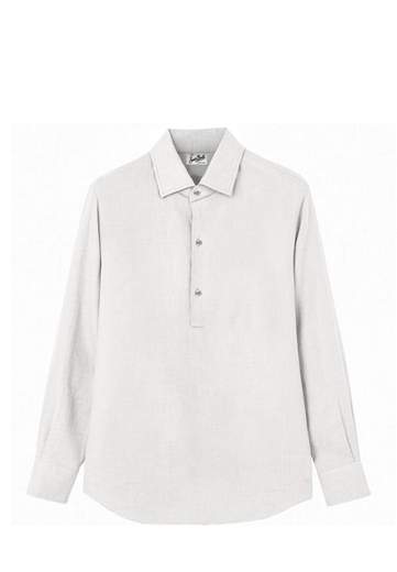 SAINT BARTH POLO MANICA LUNGA IN LINO