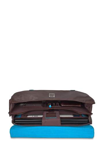 PIQUADRO CARTELLA 2 MANICI E TASCHE BLUE SQUARE