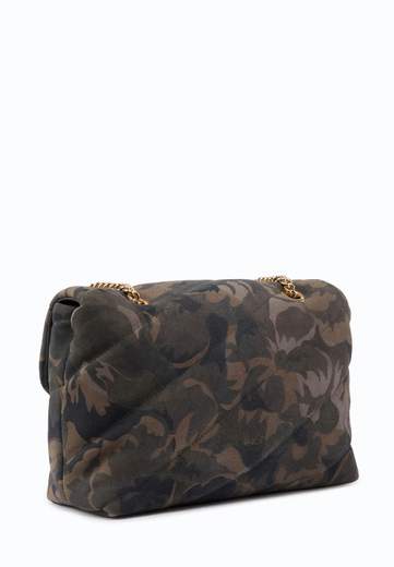 PINKO BORSA LOVE PUFF CLASSIC SUEDE CAMOUFLAGE